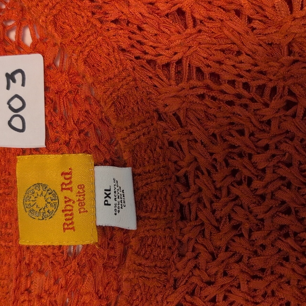 Ruby Rd. Women's Orange Knit Sweater - Picture 2 of 8